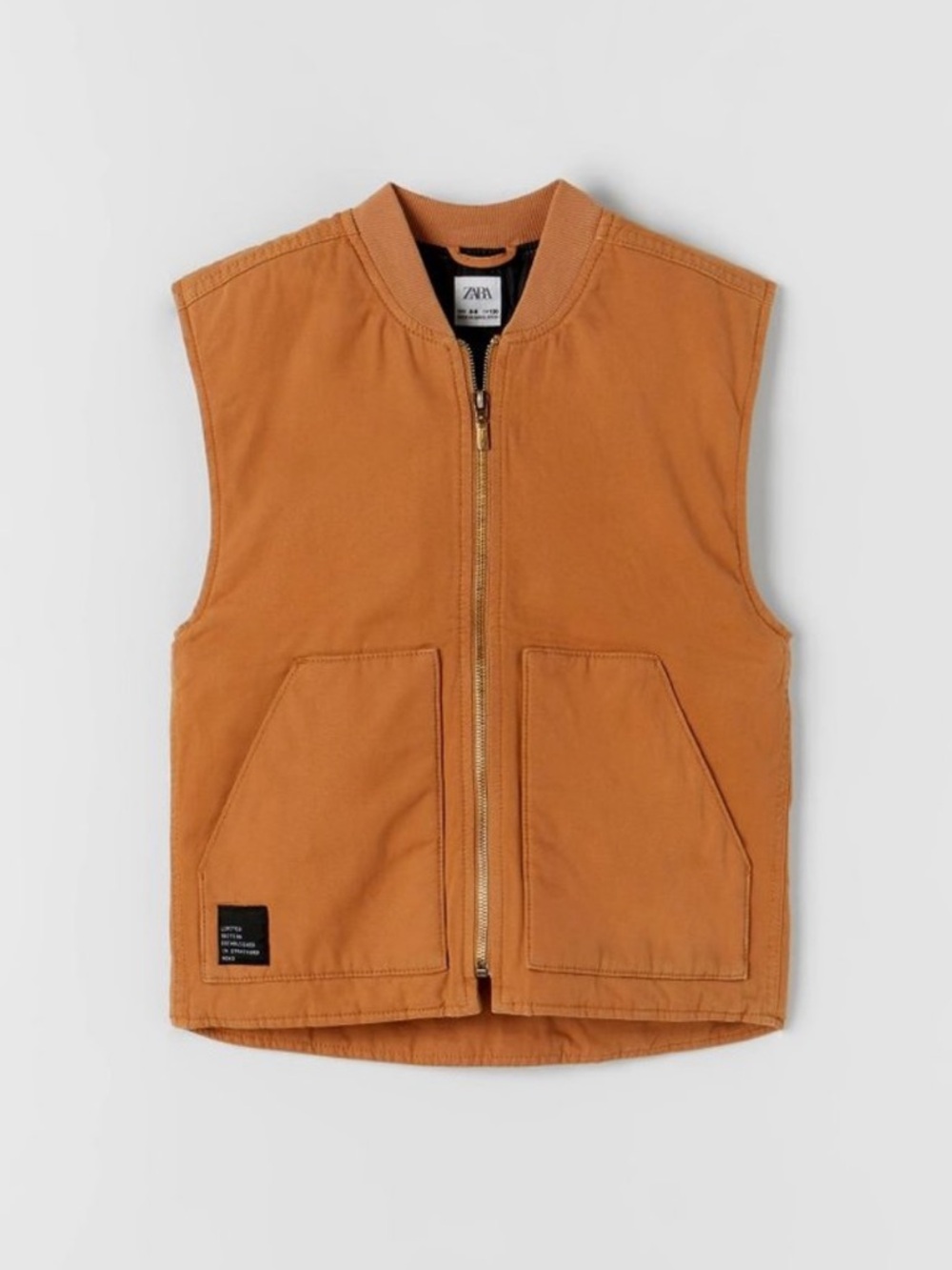 Zara Boys Carpenter Utility Vest Brown Size 6-7